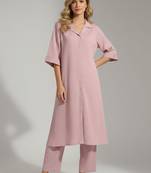 Women Regular Silk Crepe Kurta with Trousers