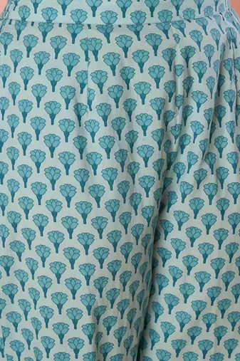 Women Floral Printed Empire Pure Cotton Kurta with Trousers & With Dupatta