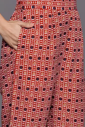 Women Ethnic Motifs Printed Regular Thread Work Kurta with Trousers & With Dupatta