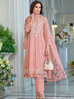 Women Ethnic Motifs Embroidered Sequinned Anarkali Kurta with Trousers & Dupatta 4