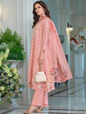 Women Ethnic Motifs Embroidered Sequinned Anarkali Kurta with Trousers & Dupatta 5