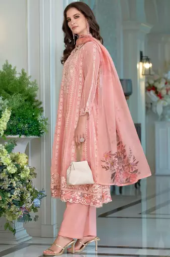 Women Ethnic Motifs Embroidered Sequinned Anarkali Kurta with Trousers & Dupatta