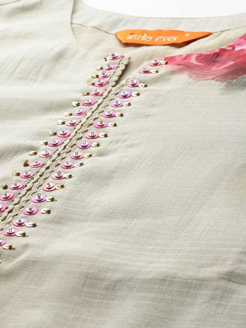 Floral Printed Regular Kurta with Trousers & Dupatta