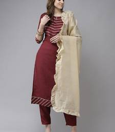 Yoke Design Gotta Patti Kurta with Trousers & With Dupatta