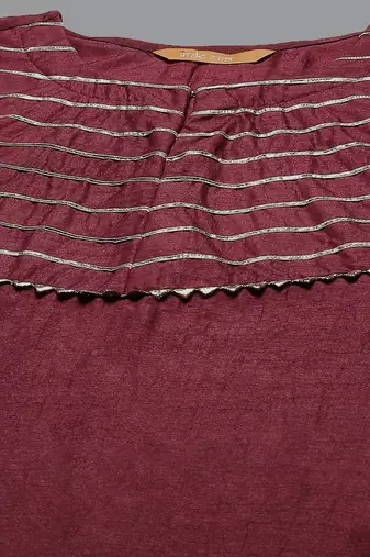 Yoke Design Gotta Patti Kurta with Trousers & With Dupatta