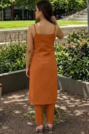 Women Embroidered Regular Mirror Work Kurta with Trousers