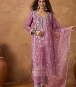 Women Floral Embroidered Kurta with Trousers & Dupatta
