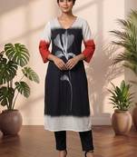 Mul Cotton Printed A Line Kurta With Trouser