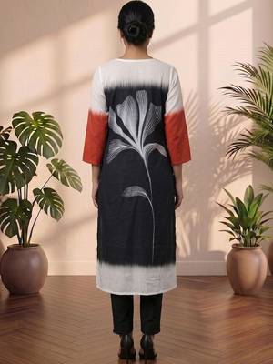 Mul Cotton Printed A Line Kurta With Trouser 3