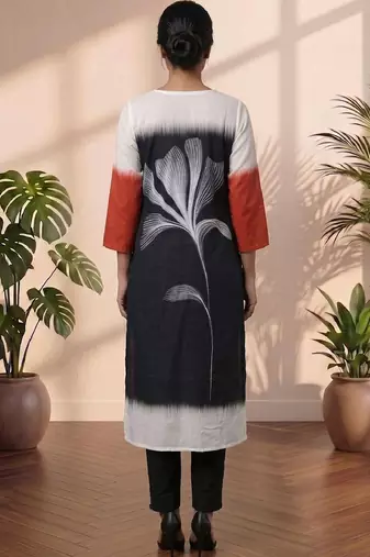 Mul Cotton Printed A Line Kurta With Trouser