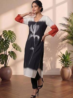 Mul Cotton Printed A Line Kurta With Trouser 5
