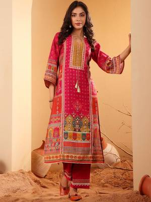 Women Ethnic Motifs Printed Gotta Patti Kurta with Trousers & With Dupatta 1