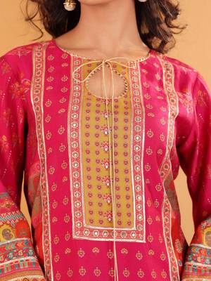 Women Ethnic Motifs Printed Gotta Patti Kurta with Trousers & With Dupatta 2