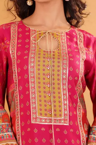 Women Ethnic Motifs Printed Gotta Patti Kurta with Trousers & With Dupatta