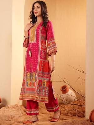 Women Ethnic Motifs Printed Gotta Patti Kurta with Trousers & With Dupatta 4