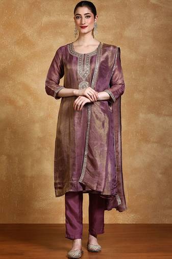 Women Floral Embroidered Kurta with Trousers & Dupatta