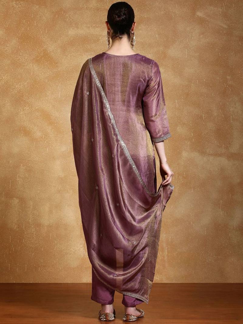 Women Floral Embroidered Kurta with Trousers & Dupatta