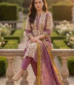 Women Floral Printed Regular Beads and Stones Pure Cotton Kurta with Trousers & With Dupatta