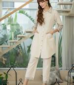 Women Ethnic Motifs Embroidered Regular Thread Work Kurta with Trousers