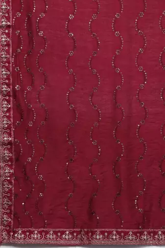 Floral Embroidered Regular Sequinned Kurta With Trousers & Dupatta