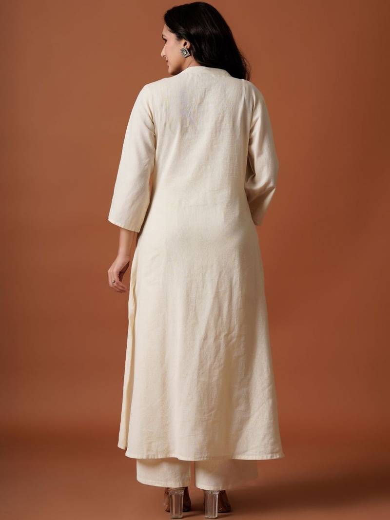 Women Ethnic Motifs Embroidered Regular Thread Work Pure Cotton Kurta with Trousers