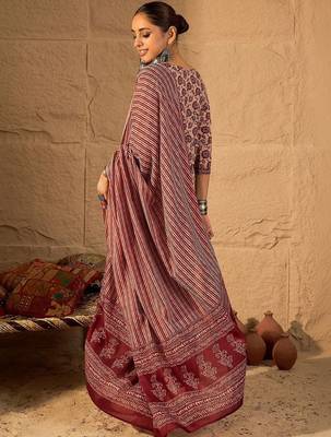 Women Floral Printed Regular Pure Cotton Kurta with Trousers & With Dupatta 6