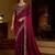 Wine satin jimmy choo embroidered embellished havy work wedding wear saree