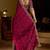 Wine satin jimmy choo embroidered embellished havy work wedding wear saree