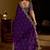 Purple satin jimmy choo embroidered embellished havy work wedding wear saree