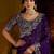 Purple satin jimmy choo embroidered embellished havy work wedding wear saree