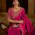 Pink satin jimmy choo embroidered embellished havy work wedding wear saree