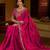 Pink satin jimmy choo embroidered embellished havy work wedding wear saree