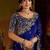 Royal blue satin jimmy choo embroidered embellished havy work wedding wear saree