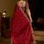 Maroon satin jimmy choo embroidered embellished havy work wedding wear saree