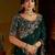 Green satin jimmy choo embroidered embellished havy work wedding wear saree