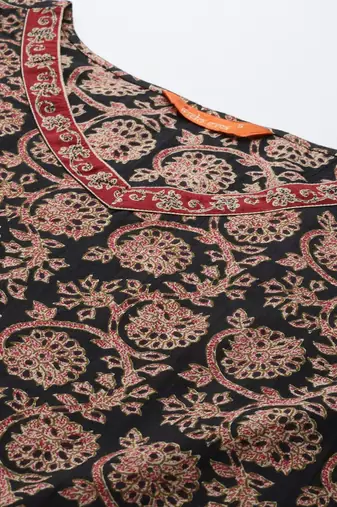 Floral Printed Pure Cotton Kurta with Salwar & With Dupatta