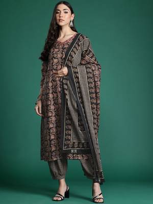 Floral Printed Pure Cotton Kurta with Salwar & With Dupatta 6