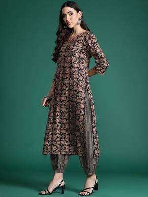 Floral Printed Pure Cotton Kurta with Salwar & With Dupatta 7