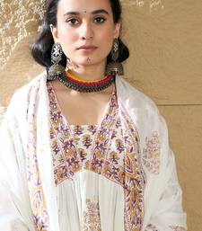 Women Ethnic Motifs Printed Empire Mirror Work Pure Cotton Kurta with Trousers & With Dupatta
