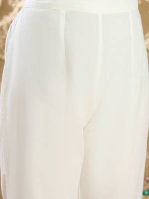 Women Ethnic Motifs Printed Empire Mirror Work Pure Cotton Kurta with Trousers & With Dupatta 5