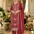 Floral Embroidered Organza Thread Work Kurta With Trousers & Dupatta