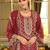 Floral Embroidered Organza Thread Work Kurta With Trousers & Dupatta