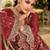 Floral Embroidered Organza Thread Work Kurta With Trousers & Dupatta