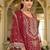 Floral Embroidered Organza Thread Work Kurta With Trousers & Dupatta