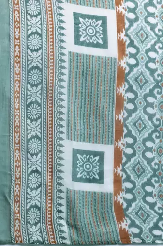 Geometric Printed Regular Pure Cotton Kurta with Trousers & Dupatta