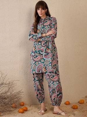 Women Ethnic Motifs Printed Regular Pure Cotton Kurta with Salwar 1