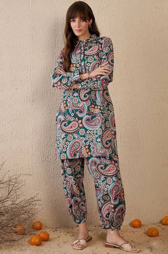 Women Ethnic Motifs Printed Regular Pure Cotton Kurta with Salwar