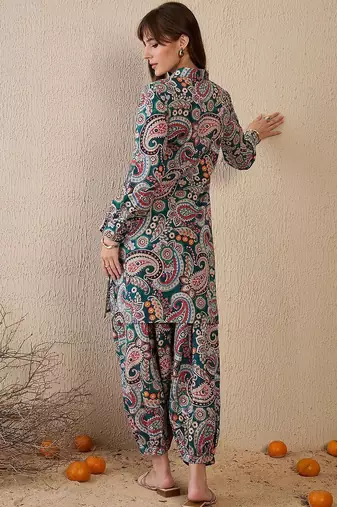 Women Ethnic Motifs Printed Regular Pure Cotton Kurta with Salwar
