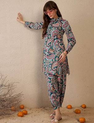 Women Ethnic Motifs Printed Regular Pure Cotton Kurta with Salwar 5