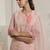 Floral Embroidered Thread Work Organza Straight Kurta With Trousers & Dupatta
